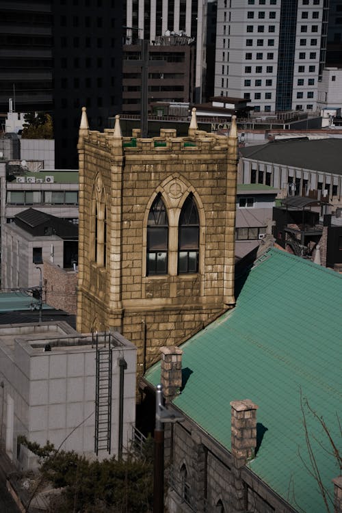 Gratis lagerfoto af bygning, droneoptagelse, kirke