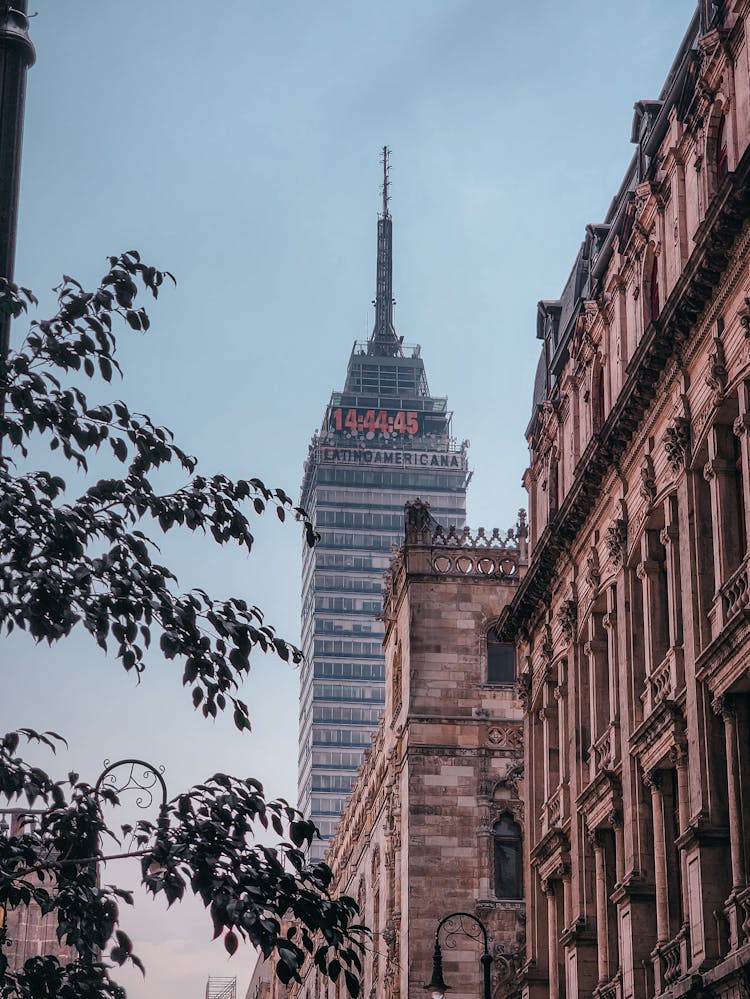 Torre Latinoamericana Skyscraper From Manuel Tolsa Square