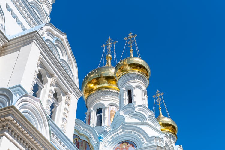 Golden Domes Of The Orthodox Church Of Saint Peter And Paul In Karlovy Vary