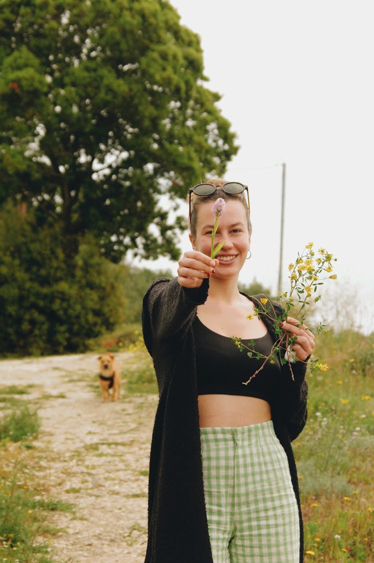 Woman In Checked Pants