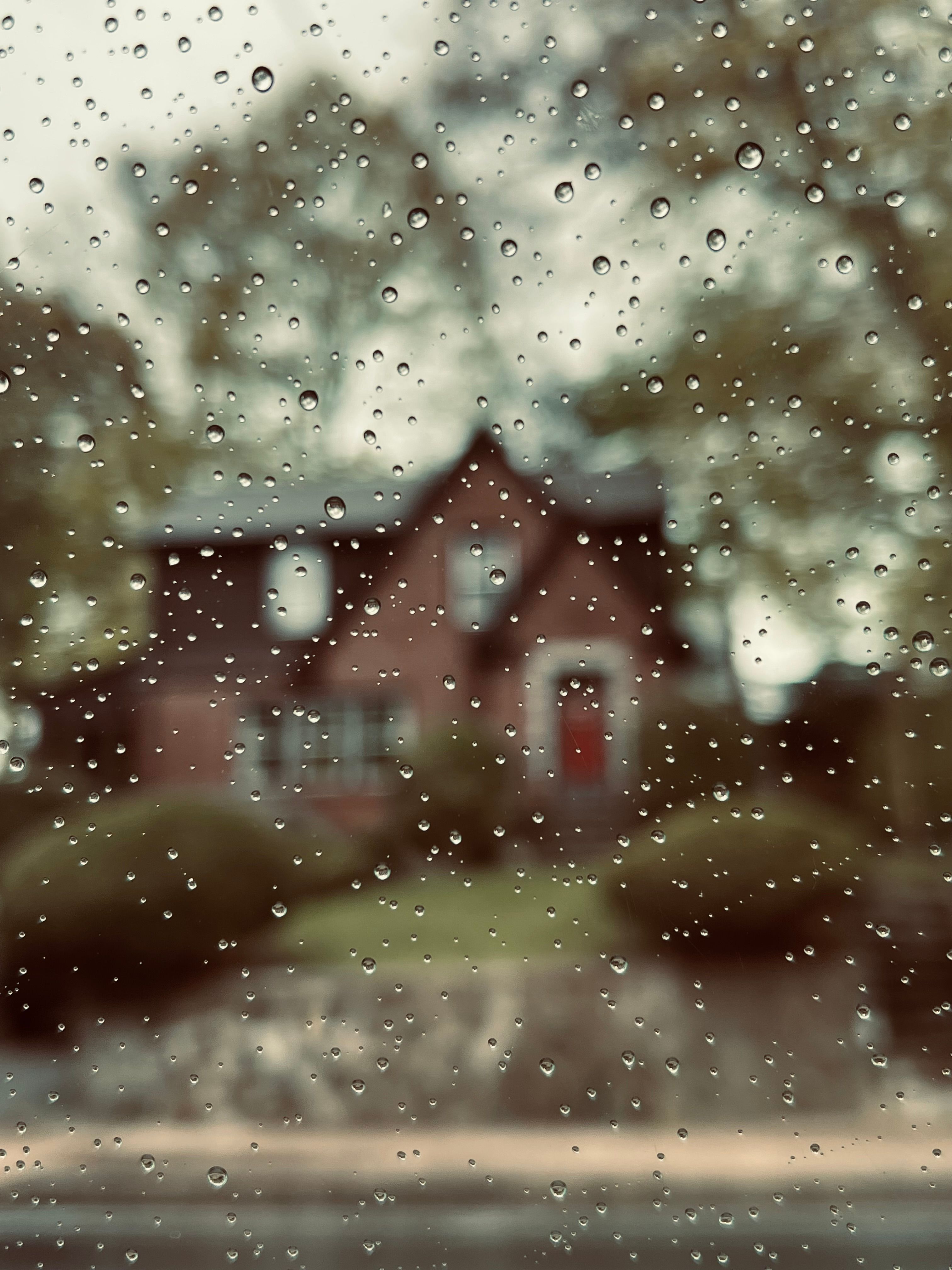 House Seen through Window in Rain · Free Stock Photo