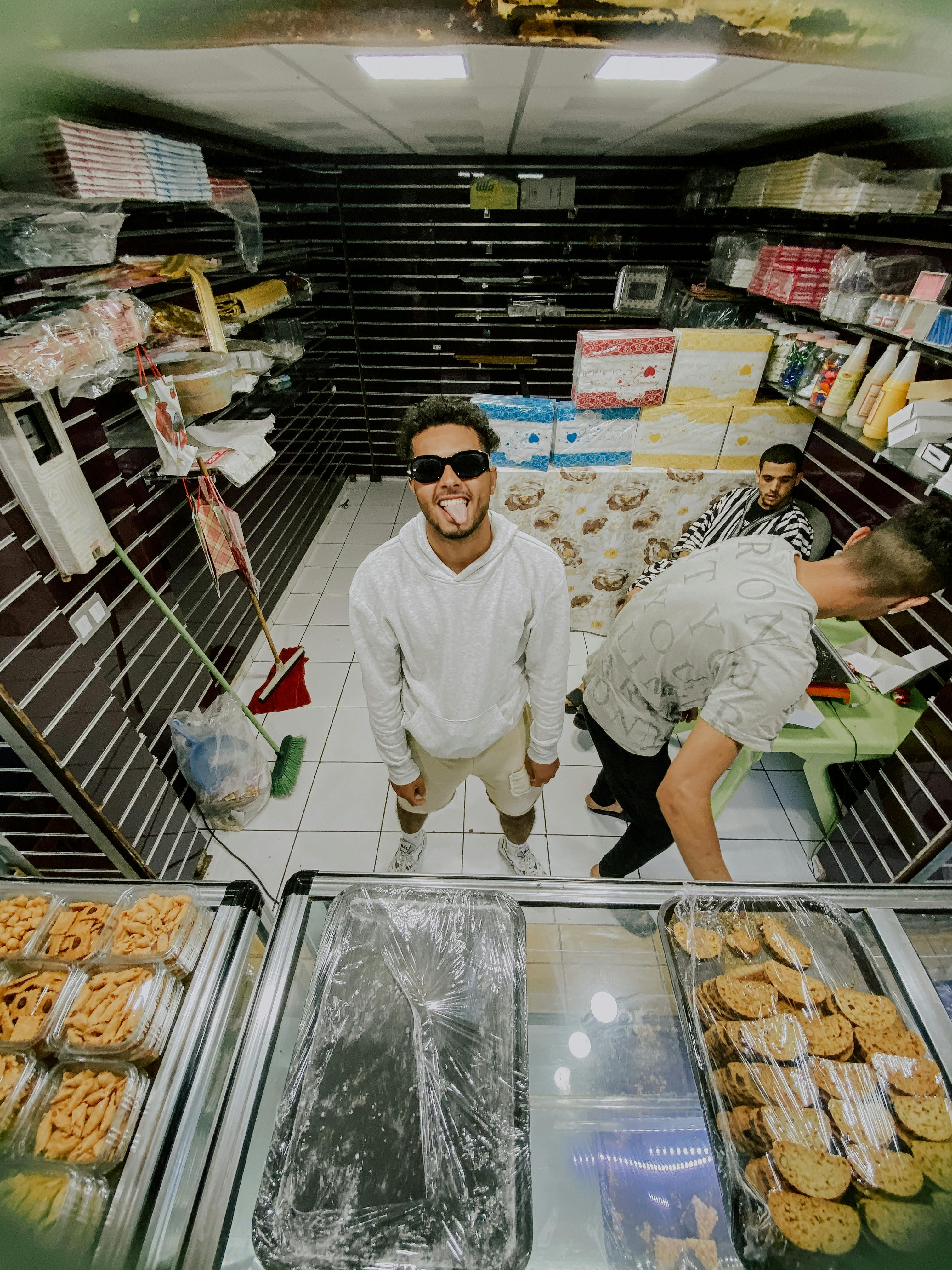 men behind counter