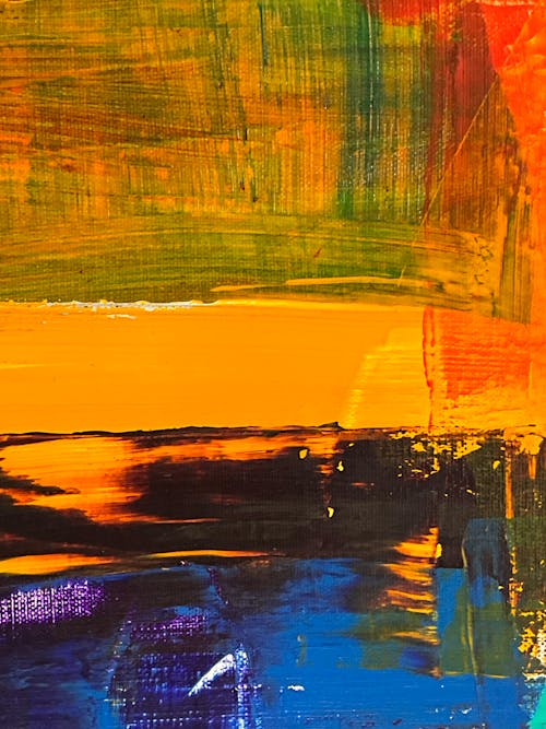 Close-up of a Colorful, Abstract Painting 