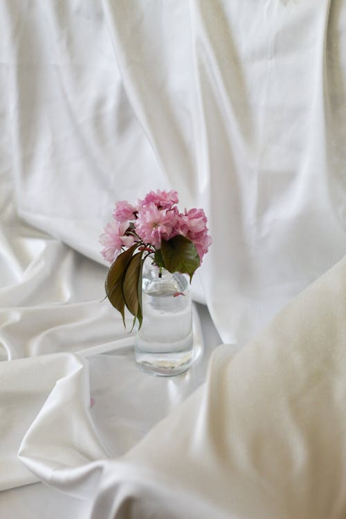 Pink Flowers in a Glass Vase