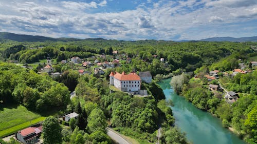 Sunlit Town of Ozalj in Croatia