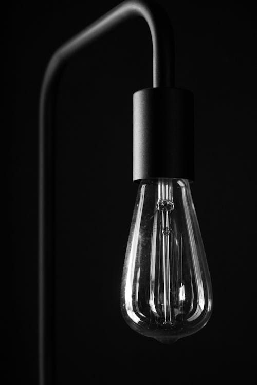 Free Light Bulb on Black Background Stock Photo