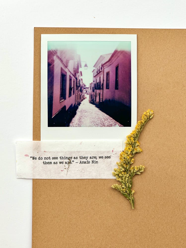 Flowers, Script And Photo On Envelope