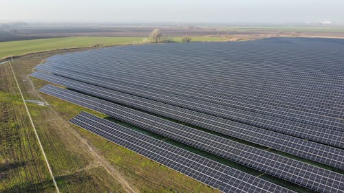 Aerial View of a Solar Farm 
