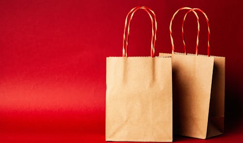Free Two Paper Tote Bags Stock Photo