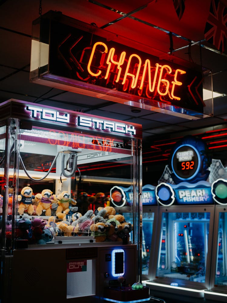 Neon Over Arcade Games