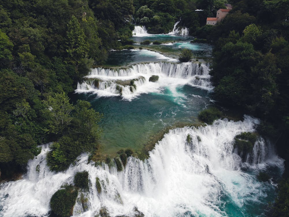 Waterfalls Beside Green Trees