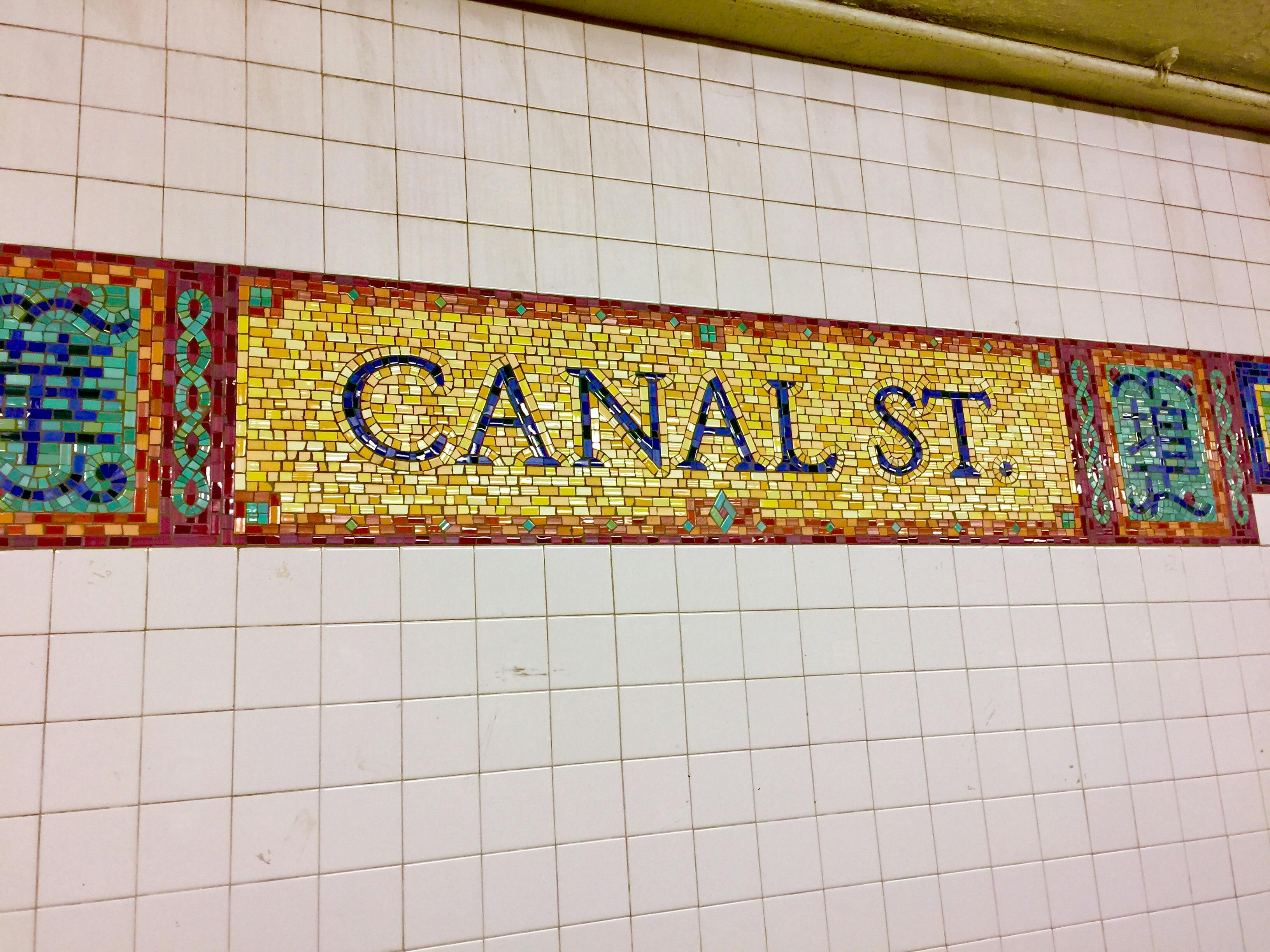 Free stock photo of canal street, New York subway, tile art