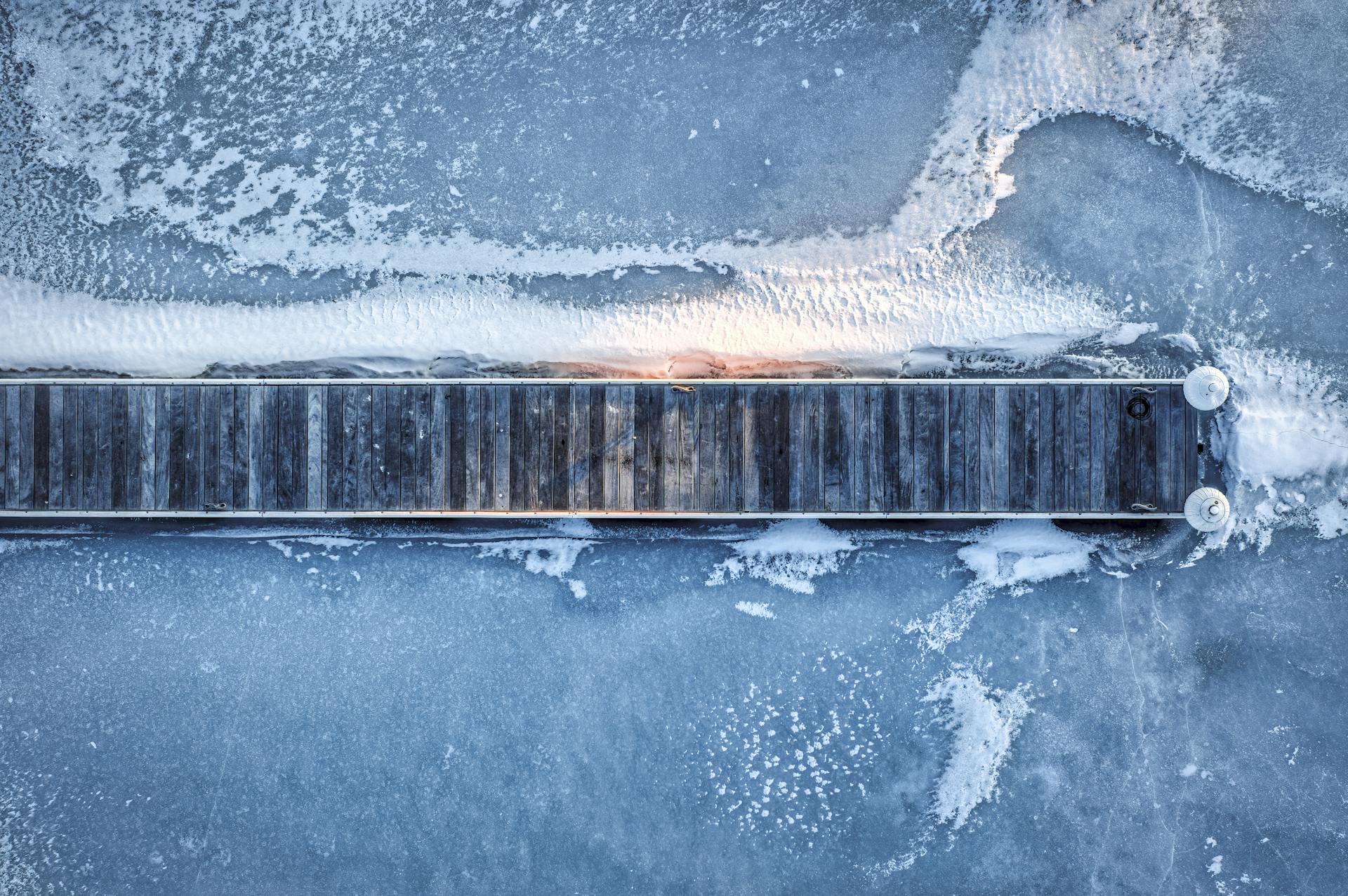 Frozen Water around Pier