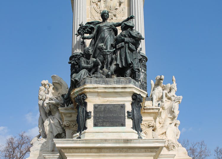 Monument On A Square In Madrid