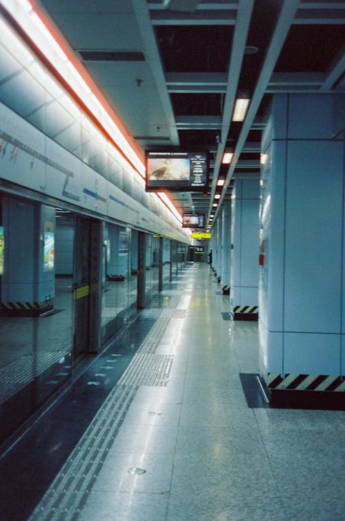 Illuminated Subway Station