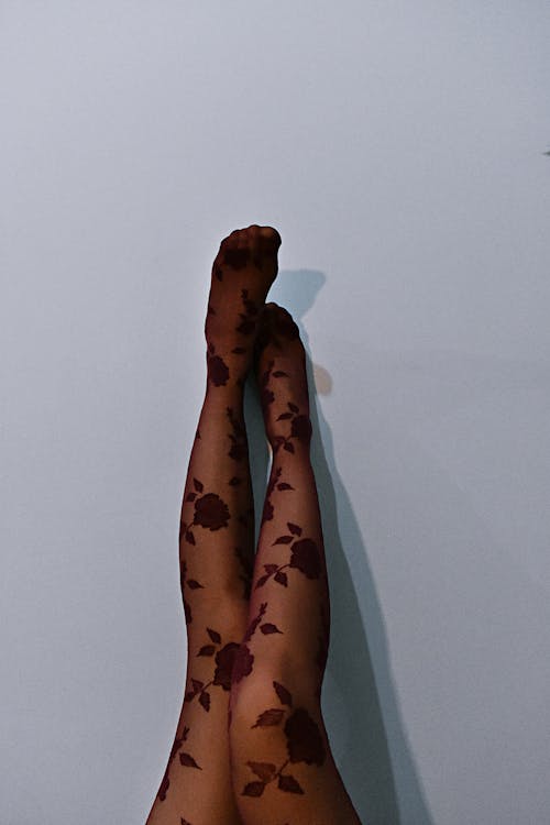 Free Photo of Woman Wearing Floral Stockings Stock Photo