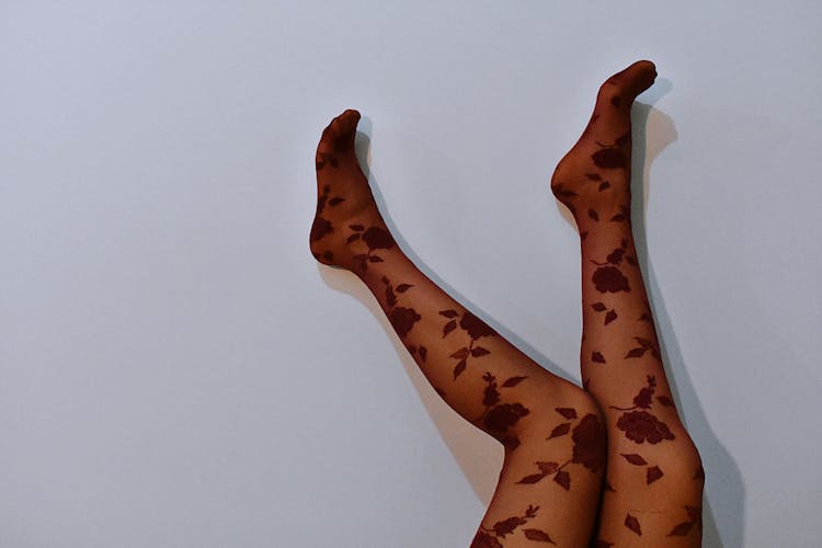 Person Wearing Floral Stockings