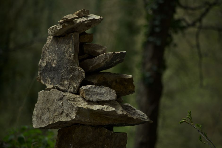 stacked stones balance outdoor