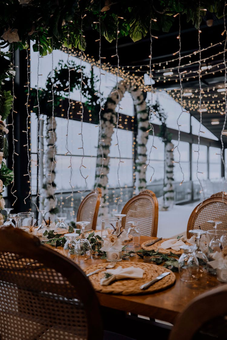 Decorated Restaurant Interior With Arch