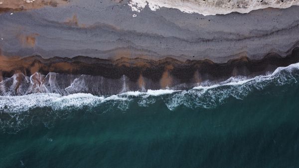 Waves washing up on the beach