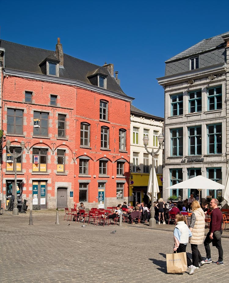 Main Square Corner In Mons, Belgium