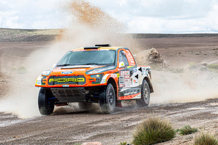 Modified Ford F-150 Pickup Truck On A Race Through The Desert