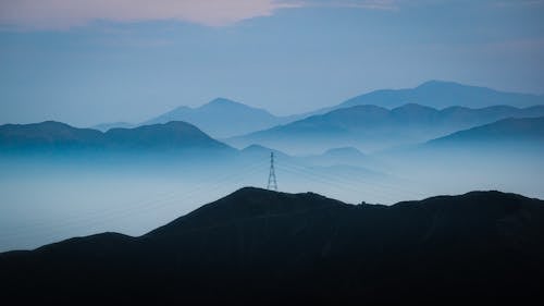 Fotobanka s bezplatnými fotkami na tému elektrická energia, hory, kopce