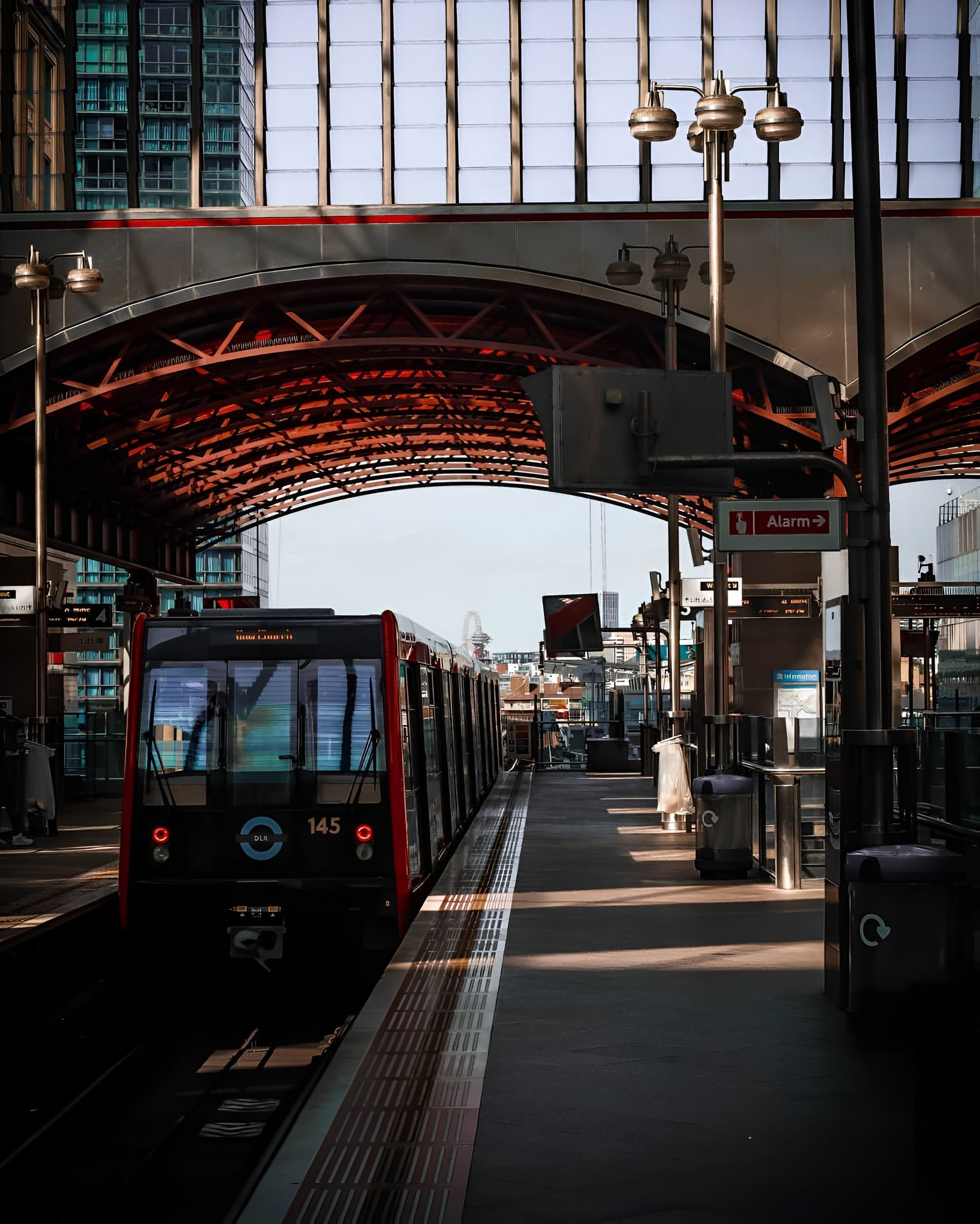 Airport express train platform in London