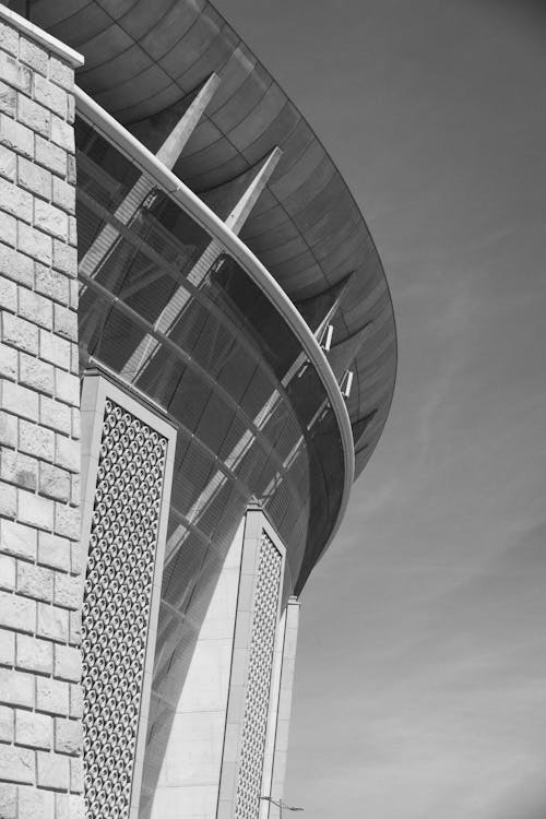 Stadium Wall in Black and White