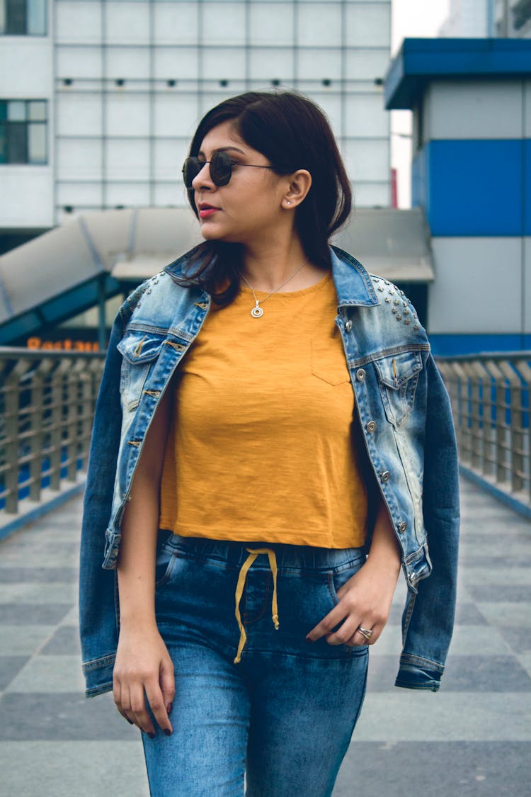 Photo Of Woman Wearing Denim Jacket