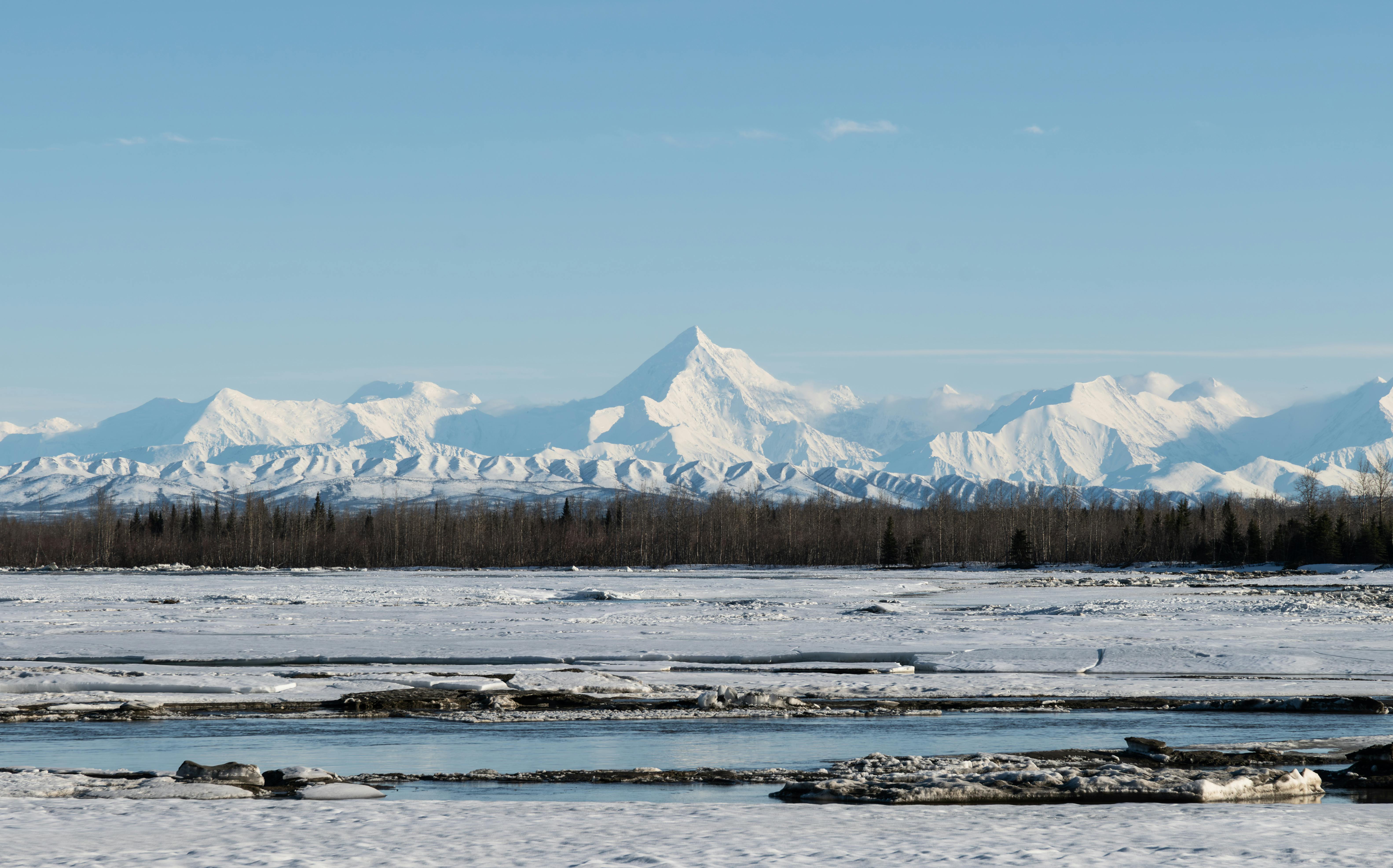 frozen river in winter