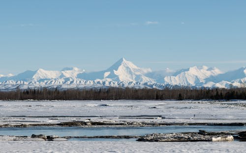 Frozen River in Winter