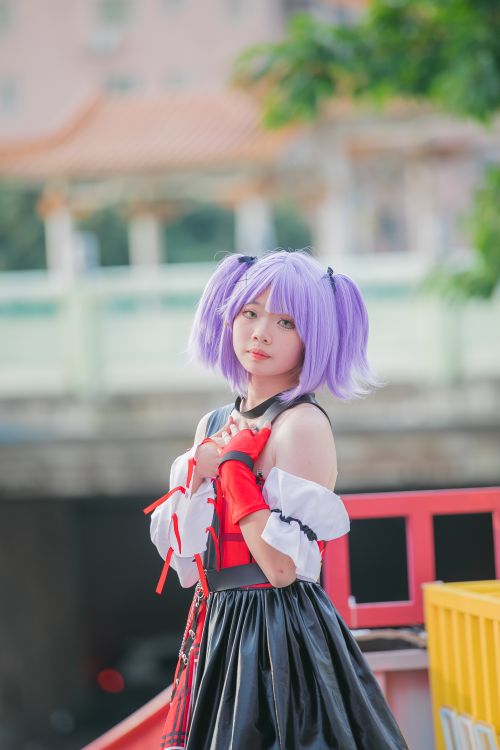 Free Portrait of a girl with lilac hair and cosplay outfit, showcasing youth culture. Stock Photo