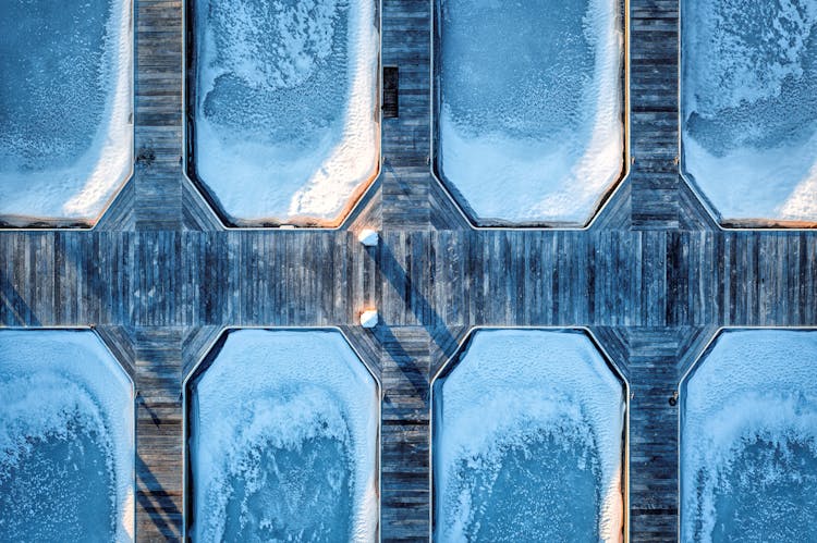 Ice Around Wooden Piers