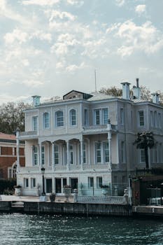 A beautiful historic mansion on the Bosphorus waterfront in Istanbul, Turkey.