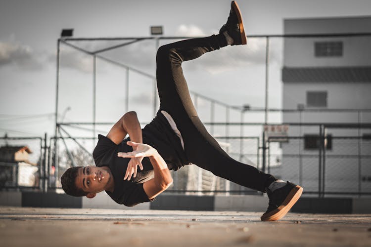 Man In Black Clothes Breakdancing