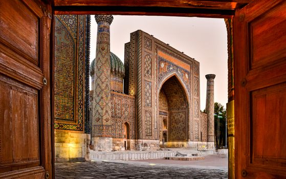 Samarkand Registan at dawn — Silk Road — Uzbekistan