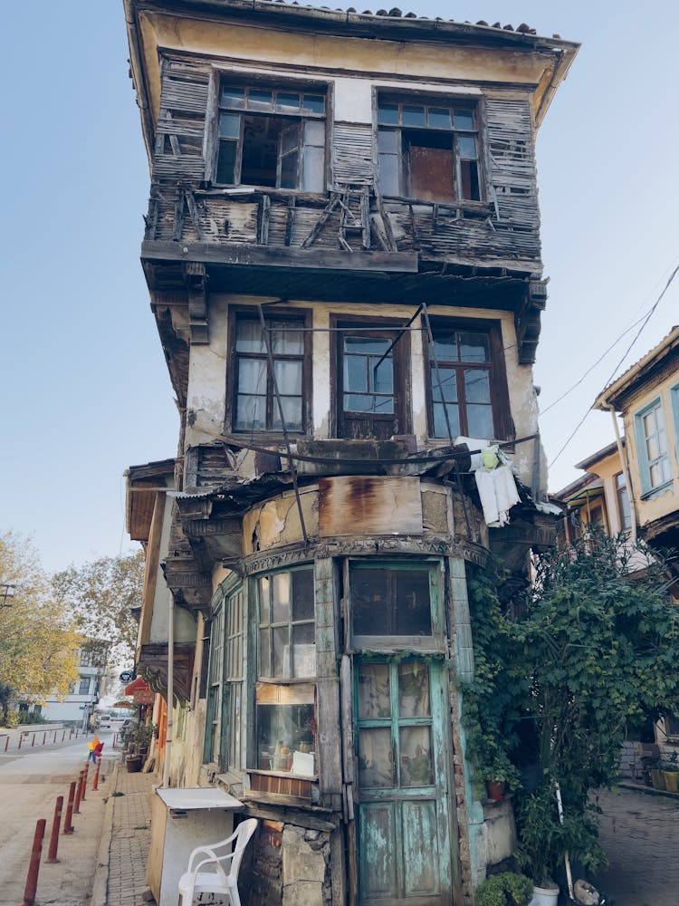 Exterior Of An Old Apartment Building