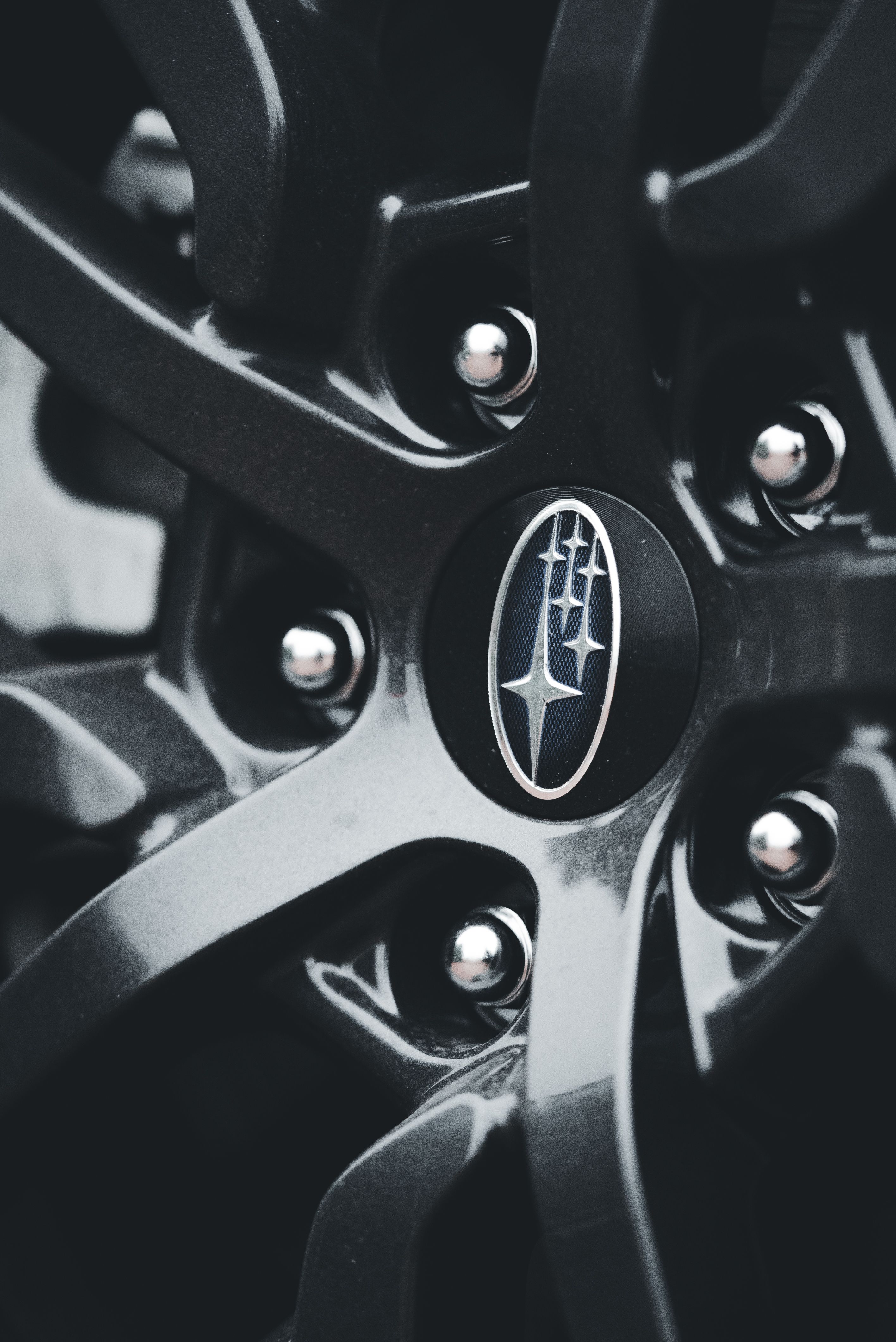 Close-up of a Black Rim of a Subaru · Free Stock Photo