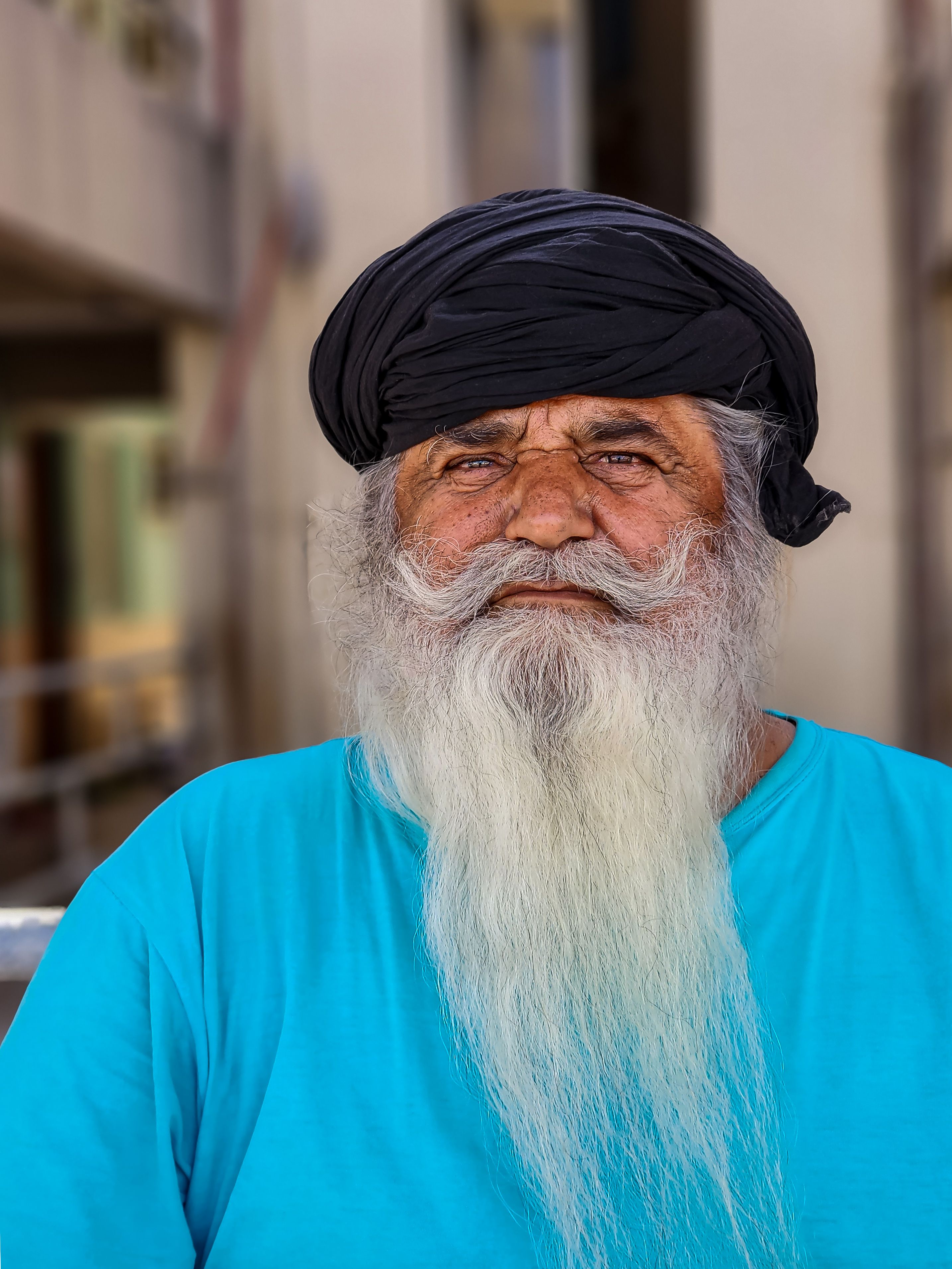Portrait of an Elderly Man with Beard Wearing Turban · Free Stock Photo