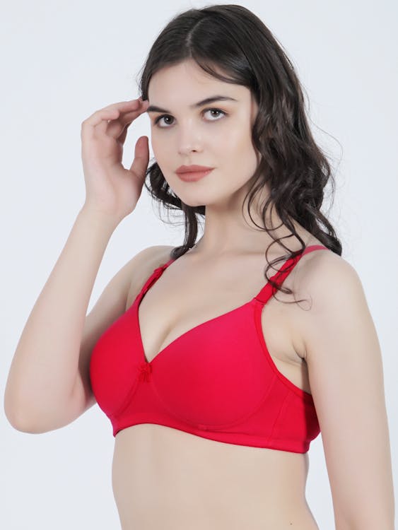 Attractive Woman Wearing Red Bra Stock Photo, Picture and Royalty Free  Image. Image 34943043.