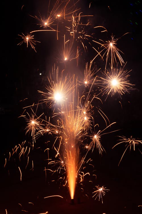 View of a Large, Bright Sparkler 