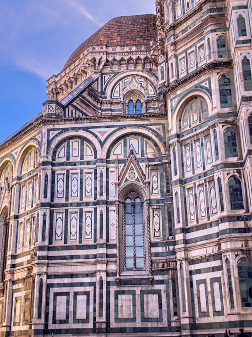 Facade of the Santa Maria del Fiore Cathedral, Florence, Italy 