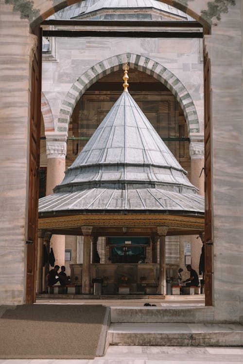 Courtyard of Fatih Mosque in Istanbul