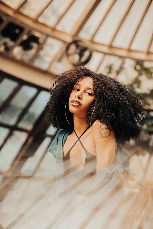 Woman with Curly Hair