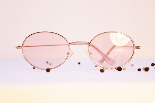 Free Pink Sunglasses With Gold Frames  Stock Photo