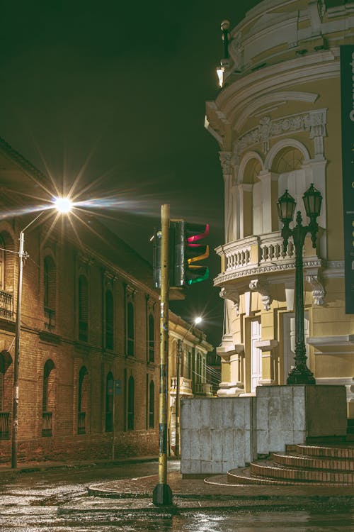 คลังภาพถ่ายฟรี ของ กลางคืน, ถนนในเมือง, ยิงแนวตั้ง