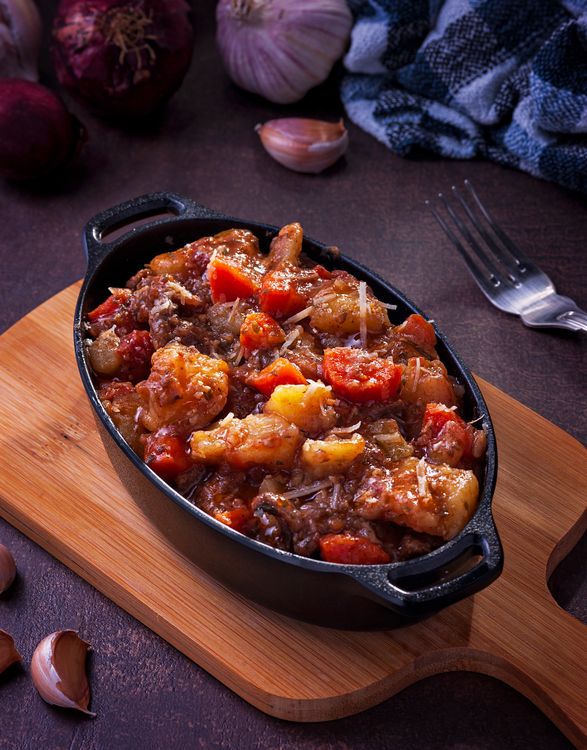How to use a slow cooker: hearty beef stew with vegetables simmering in a pot