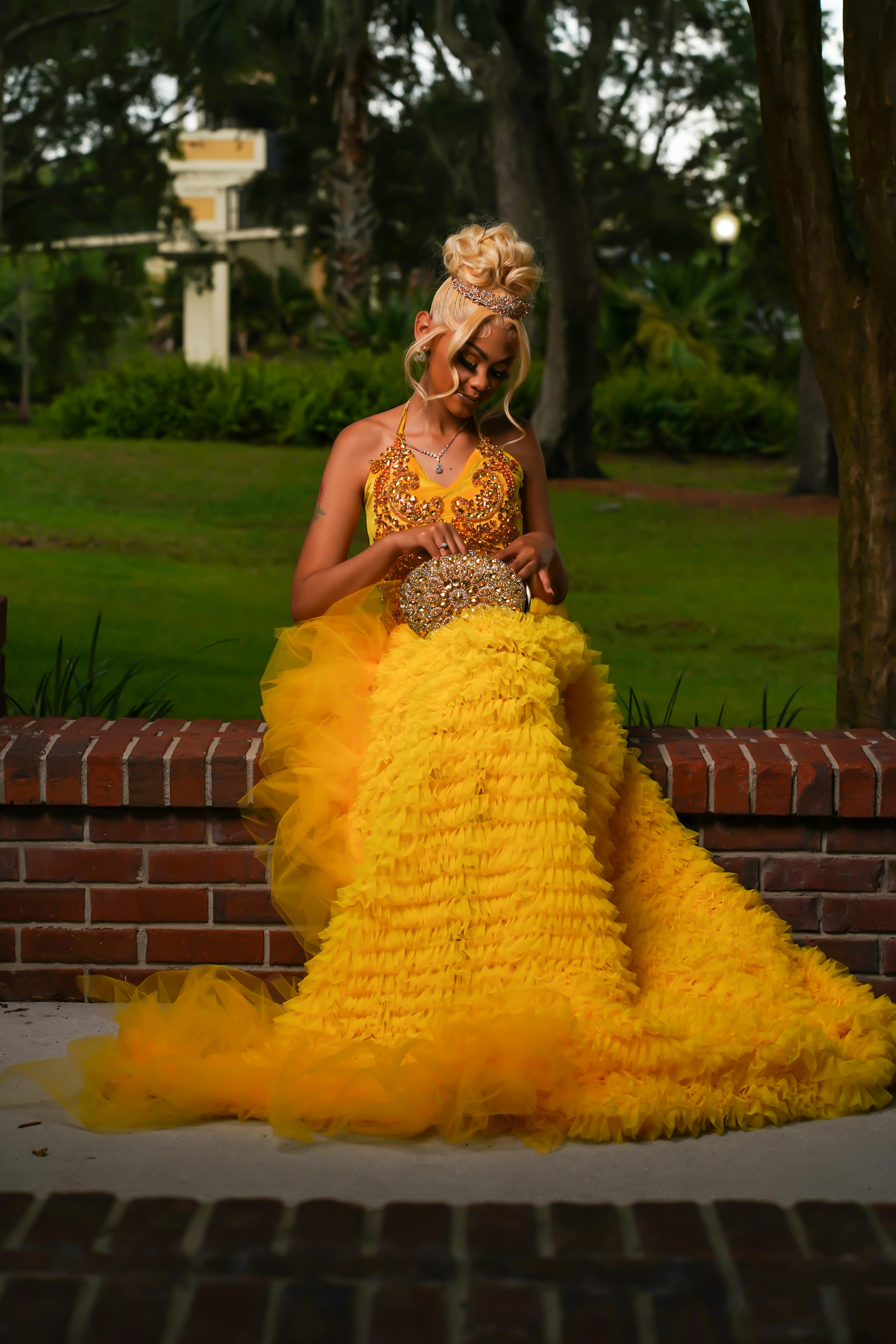 Yellow african hot sale wedding dress