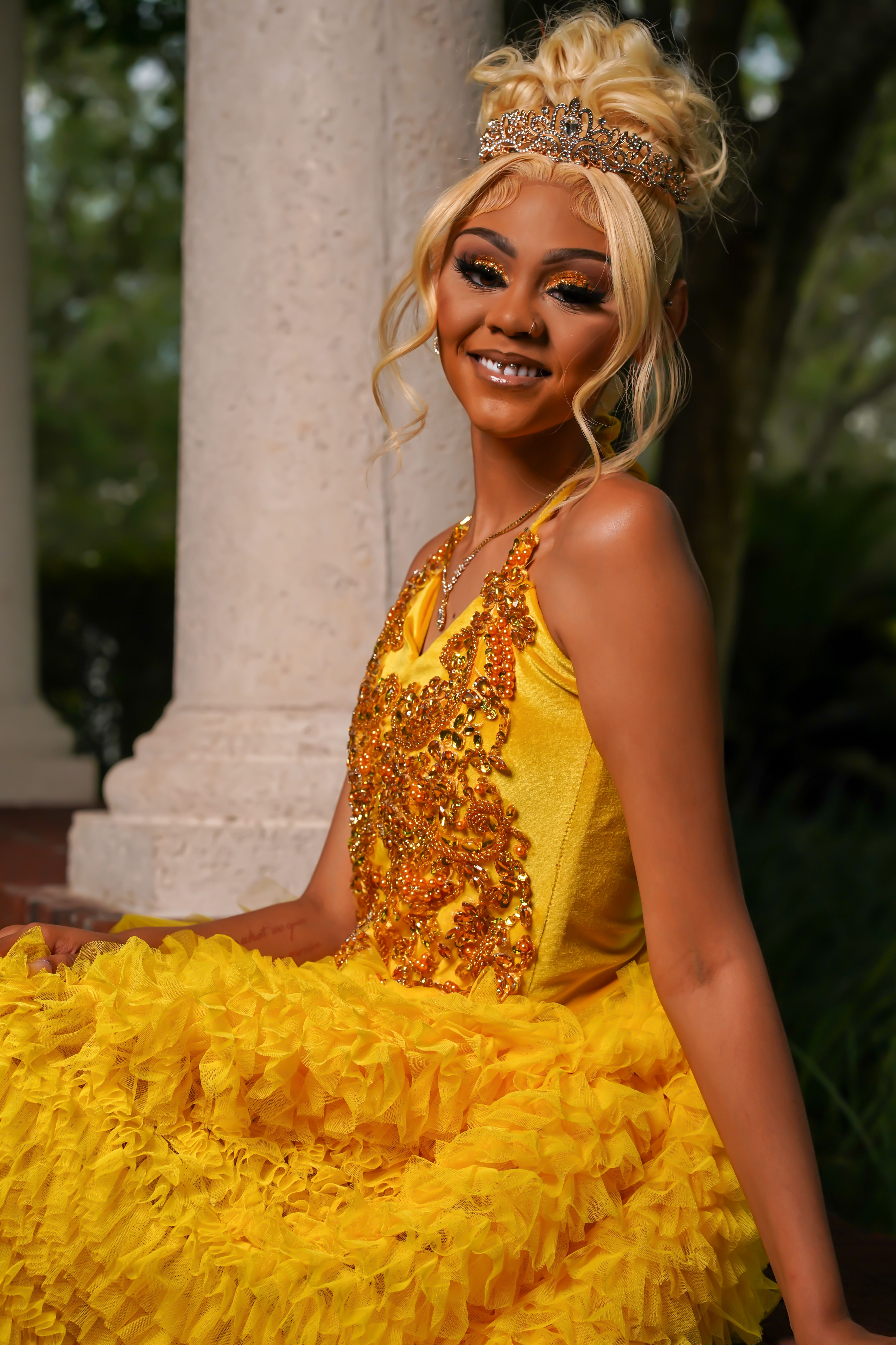 slim fit dress slacks Gold Long Strapless Stretch Satin Dress With Sweetheart Neck main image 0